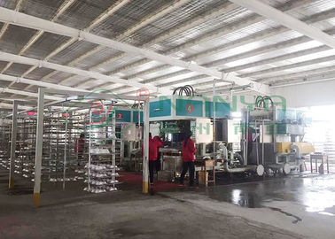 Cadena de producción a prueba de choques moldeada del paquete de la fibra máquina de la bandeja de la pulpa